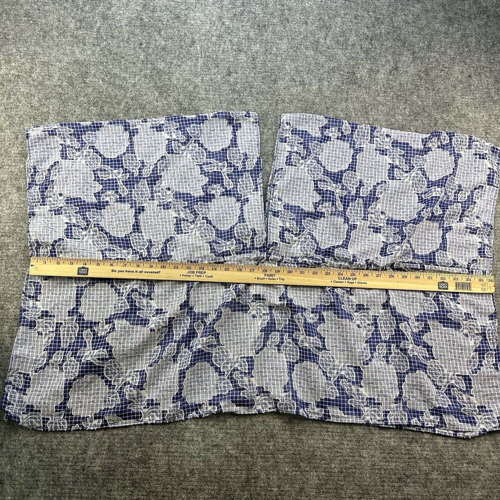 ANTHROPOLOGIE Kaftan Blouse Woman One Size Blue Floral Tie Front Flowy Sheer - Picture 12 of 13